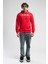 Yorker Kırmızı Sweatshirt Nakışlı Loose Fit Erkek Sweatshirt 4