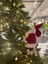 Kırmızı Noel Baba Asma Merdivenli 30 cm 1