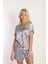 Sonsuz Şıklık Saten Şortlu Gömlek Yakalı Pijama Takımı 3