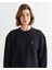 Kadın Siyah Oversize Fit Bisiklet Yaka Sweatshirt 42524314T.5 4