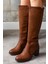 Kadın 1.sınıf Suni Deri Topuklu Çizme Tay Tüylü LEO2112 4