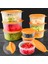 9'lu Yuvarlak Gıda Saklama Kabı Seti Organizer Düzenleyici Erzak Kabı 3X250 3X600 3X1200ML Turuncu 1