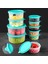 10'lu Yuvarlak Gıda Saklama Kabı Seti Organizer Düzenleyici Erzak Kabı 6X250 2X600 2X1200ML Yeşil 1