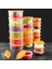 24'lü Yuvarlak Gıda Saklama Kabı Seti Organizer Düzenleyici Erzak Kabı 12X250 6X600 6X1200ML Turuncu 1