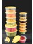 14'lü Yuvarlak Gıda Saklama Kabı Seti Organizer Düzenleyici Erzak Kabı 8X250 4X600 2X1200ML Sarı 1