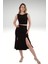 Sırtı Açık Bağlamalı Siyah Crop Top, Kadınparti Dans Tango Bluzu 4