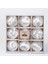 Beyaz, Simli Premium Ağaç Süsü Seti 8 cm (9 Parça) 1