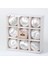 Beyaz, Simli Premium Ağaç Süsü Seti 8 cm (9 Parça) 2