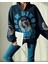 Lacivert Baskılı Tasarım Oversize Sweatshirt 1