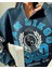 Lacivert Baskılı Tasarım Oversize Sweatshirt 2