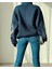 Lacivert Baskılı Tasarım Oversize Sweatshirt 3