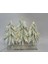 3'lü Karlı Beyaz Çam Ağacı Stantlı 30+35+30 cm (Kendinden Led'li) 1