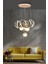 Maxı Toplu Taşlı Modern Sarkıt LED Avize Gold Kaplamalı 1