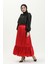 Büzgülü Saten Etek 85068-02 Bordo 2