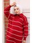 Yakası Fermuarlı Çizgili Triko Tunik 11037-06 Kırmızı 2