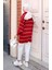 Yakası Fermuarlı Çizgili Triko Tunik 11037-06 Kırmızı 4