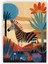 Zebra Safari Soyut Sanat Ahşap Poster 20 x 29 cm 1