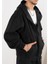 Ethab-Unisex Fermuarlı Kapşonlu Içi Polarlı Sweatshirt Siyah Cepli Model 2