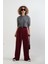 Bordo Geniş Paça Pantolon 2