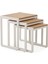 Üçlü Zigon Sehpa Beyaz 50X40X52/45X40X46/40X40X40 1