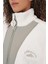 Kadın Ekru Gri Baskılı Fermuarlı Suni Yünlü Astarlı Peluş Ceket HZL25W-BD151941 5