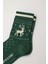 Kadın Yeniyıl Desenli Soket Çorap Yeşil 3