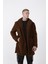 R-2469 Astarlı Yan Yırtmaçlı Peluş Uzun Mont 4