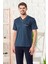 V Yaka Kısa Kollu Çok Rahat Desenli Damat Pijama Takımı 1