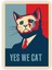 Yes We Cat Kedi Obama Yes We Can Ahşap Poster 20 x 29 cm 1