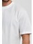 Erkek Petek Süprem Dokuma Bisiklet Yaka Relaxed Fit Cotton T-Shirt 3