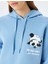 Kapüşonlu Arkası Panda Baskılı Uzun Kollu Oversize Sweatshirt 5