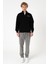 Sw Yarım Fermuar Siyah Baskılı Şardonlu Sweatshirt 2