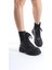 Bellance Kadın Lastikli Postal Bot Tırtıklı Taban Bağcıklı Siyah 4