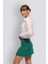 Luna | Pileli Mini Etek - Benetton Yeşili 3