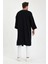 Uzun Kimono Siyah Düz Fakir Kol Oversize Bohem 2