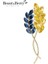 BLUE2176-BL Beaut&berry Tasarım Buğday Kulak Broş Kadınlar Için Unisex Taklidi 4 Renkli Bitki Ofis Parti Broş Pins Yeni Yıl Hediyeleri (Yurt Dışından) 2