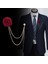 A4 Kore Damat Düğün Broş Kumaş Sanatı El Yapımı Gül Çiçek Broş Yaka Pin Rozeti Püskül Zincir Erkek Takım Elbise Aksesuarları (Yurt Dışından) 2