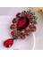W3 Yeni Su Damlası Büyük Orta Kristal Rhinestones Broş Bayanlar Takı Büyük Kırmızı Cam Broş Pin Kadınlar Için Düğün Takısı Hediyeler (Yurt Dışından) 2