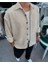 Erkek Bebe Mavi Fitilli Kalın Oversize Boyfriend Regular Fit Düğmeli Kadife Gömlek 1