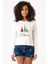 Merry Christmas Ekru Ekstra Uzunkol Sweatshirt 1