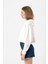 Blackpink Minimalist Ekru Kadın Crop Kapşonlu 2