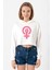 Pink Venus Symbol Hand Ekru Kadın Crop Kapşonlu 1