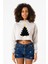 Meowy Christmas Beyaz Kırçıllı Kadın Crop Kapşonlu 1