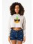 Cool Pumpkin Beyaz Kırçıllı Kadın Crop Kapşonlu 1