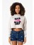 Black Pink In Your Area Beyaz Kırçıllı Kadın Crop Kapşonlu 1