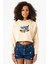 Top Gun Vintage Jet Stars Bej Kadın Crop Kapşonlu 1