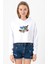 Top Gun Vintage Jet Stars Beyaz Optik Kadın Crop Kapşonlu 1