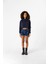 Basic Lacivert Kapüşonlu Crop Sweatshirt 4