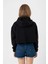 Blackpink Lisa Signature Siyah Kadın Crop Kapşonlu 4