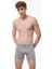 Erkek Gri 2 Li Pamuk Elastan Uzun Boxer 2M073 2